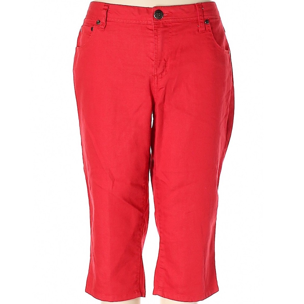 One 5 One High Rise Waist Red Capri Pants